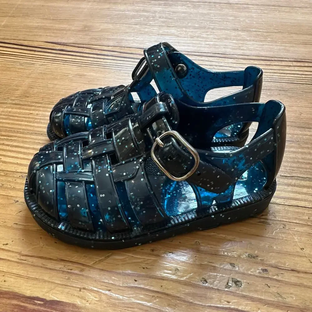 NWOT‎ Gap dark blue glitter sparker bucket jelly sandals SIZE 5